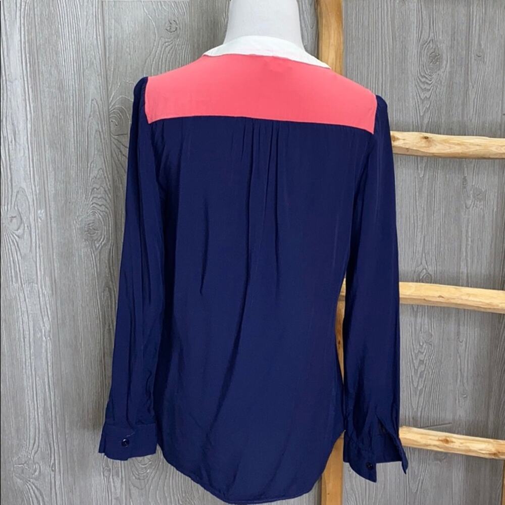 Ezra Colorblock Button Up Blouse Small - Picture 4 of 6